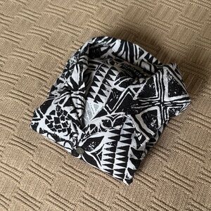 George Black & White Geo Print Short-Sleeve Button-Down Shirt